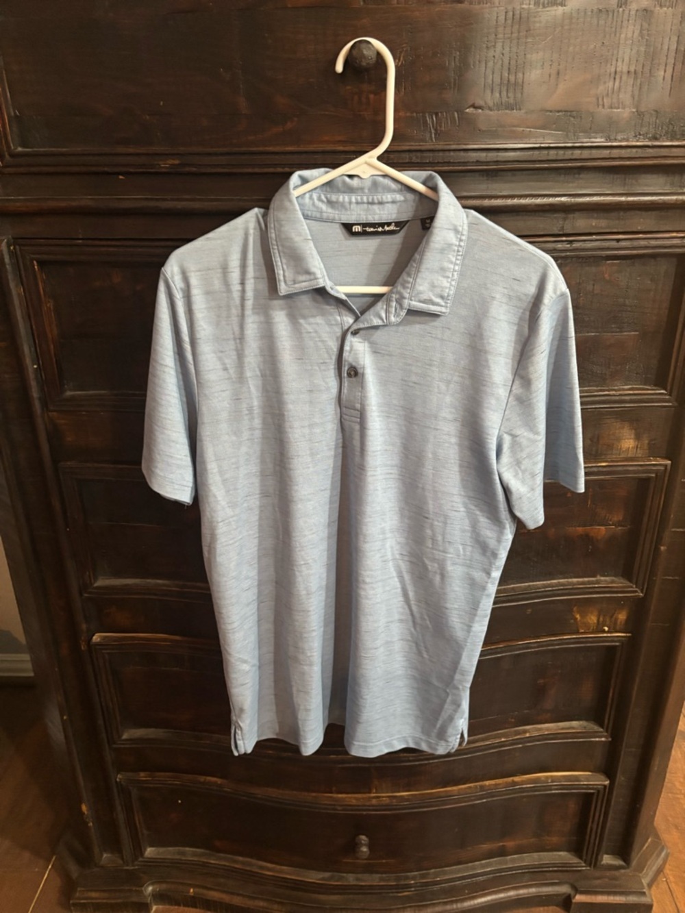 Travis Mathew Heather Sky Blue Polo size Medium